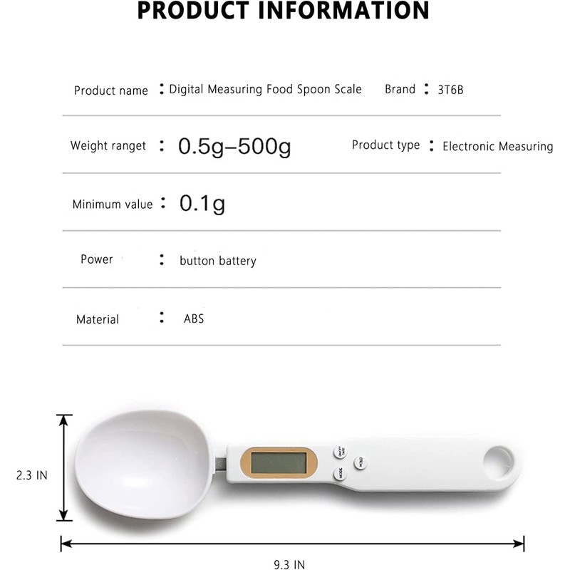 OBEST Electronic Measuring Spoon, Digital Scale Spoon, 0.5g-500g Kitchen Electronic