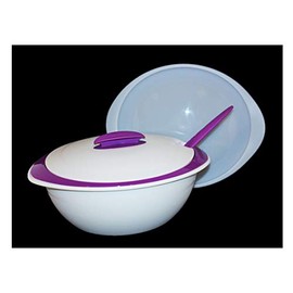Tupperware Insulated Medium Oval Server, Purple and White