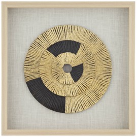 Dahlia Studios Gold Black Circle 23 1/2" Square Shadow Box Framed Wall Art