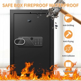 3.0 Cuft Safes for Home Use Fire and Water Proof, Anti-Theft Digital Security Safe Box With Programmable Keypad & Spare Keys, Home Safes Water and Fireproof for Documents Money Valuables