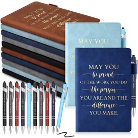 20 Pcs Employee Appreciation Gifts Bulk Thank You Leather Journals Inspirational Ballpoint Pens Motivational Notebooks Back to School Gift for Teachers Students Team Nurses Gifts (Inspirational)
