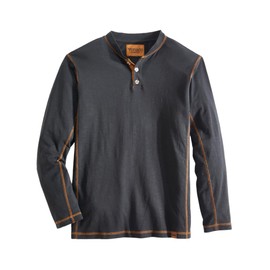 Venado Long Sleeve Shirts for Men – Flex Henley Shirts for Men Outdoor Wear (Large, Black)