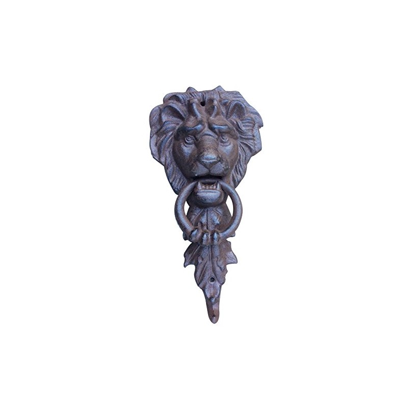 DoorKnockerBest,Antique Lion Head Door Knocker Brown Cast Iron