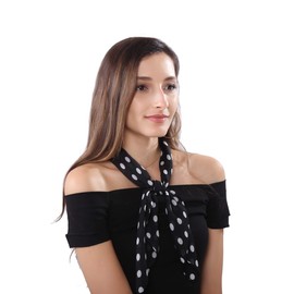 MissShorthair 50s Chiffon Scarf Sheer Square Neck Head Scarf for Women