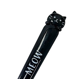 Stainless Steel Cute Flatware with Cat-shaped Head, Everyday Use, Gift for Loves Cats (7.3 inches Fork Black Cat)