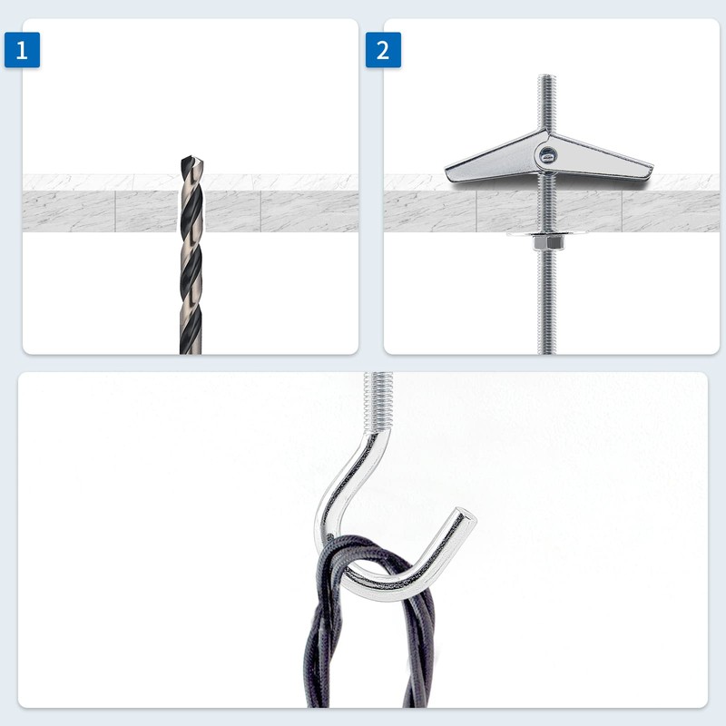 HARSKIYER 4pcs 4'' / 100mm Swag Hooks for Ceiling Hanging,