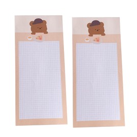 2 Pack Bear Memo Cute Cartoon Notes Writing Pads Message Notes Notepads Chesk List to Do List Memo Stationery Office School Supplies,Memo Scratch Pads (50 Sheets/Pack)