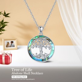 CHIRENMA Tree of Life Necklace for Women S925 Sterling Silver, Tree Pendant Necklace Anniversary Birthday Gift for Mom Grandma Tree Jewelry Gifts for Her (style 3)
