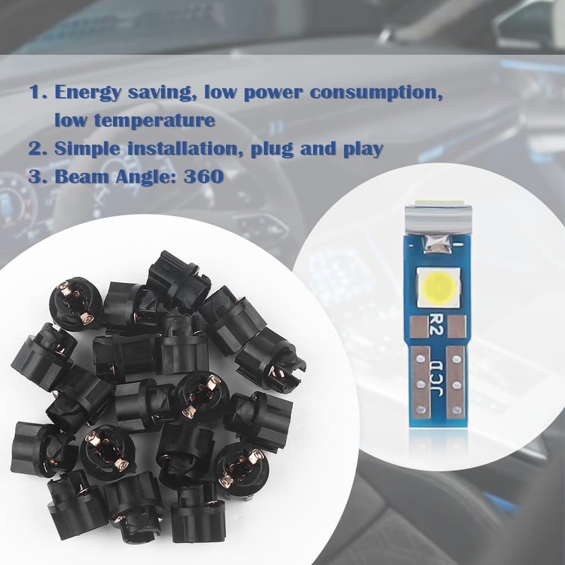 Stacool 20PCS Car Instrument Cluster Bulbs with Twist Lock Socket,Super