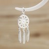Sterling Silver Dream Catcher Circle Disc Angel Wing Feather Drop