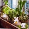 ABOOFAN 6Pcs Desktop Bunny Ornament Lovely Rabbit Figurines for Micro