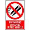 2x NO SMOKING or VAPING Vehicle Warning Sign Stickers for
