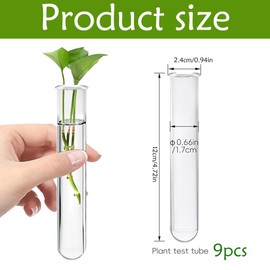 FineInno 9Pcs Acrylic Clear Test Tubes for Vase Resin Mould, Transparent Test Tubes for DIY Plant Propagation Station,Flower Holder, Resin Crafts Home Decor