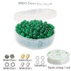 ZHFMLY 300pcs Green Glass Candy Beads Handcrafted Round Lampwork Smooth