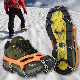8-shaped outdoor snowy non-slip chain hiking Crampons Orange