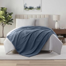Vellux Plush Texture Full/Queen Denim Blanket
