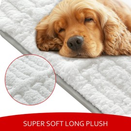Dog Bed Crate Mat (36" X 23"), Large Soft Crate Sleeping Mat with Anti-Slip Bottom, Soft Plush Dog Bed Pad Machine Washable Crate Pad