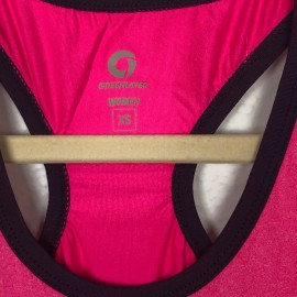 GREEN LAYER NWTs GREENLAYER Athletic Workout Ringer Tank Womens sz XS Pink Zipper Racerback