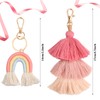 Vesaneae Pack of 2 Boho Rainbow Key Chains, Pom Pom