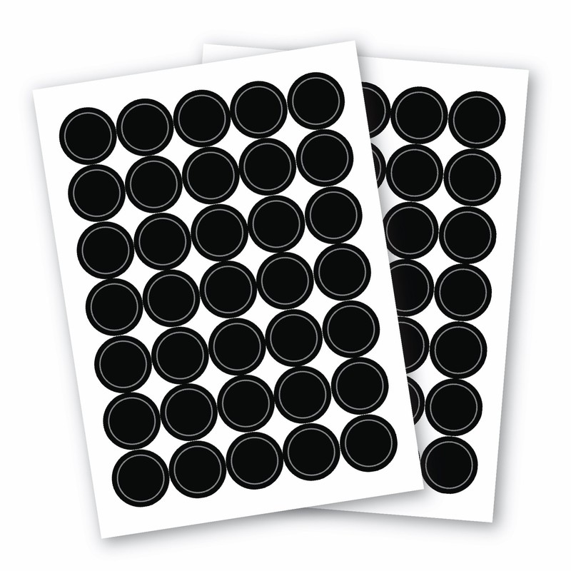 AllSpice 70 Black Water Resistant Round Spice Jar Labels Set