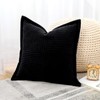 OTOSTAR Striped Corduroy Throw Pillow Covers with Splicing Super Soft