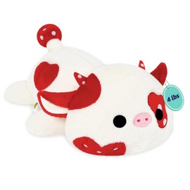 Onsoyours Original Weighted Mushroom Cow Stuffed Animals, 4.0 lbs Weighted Plush for Stress Relief - 20" Large Soft Cow Pillow Gifts for Kids & Adults