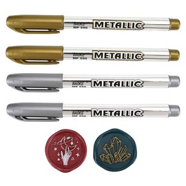 Wax Seal Pen Kit, Yoption 4 Pieces Metallic Pen for Decorating Sealing Stamp Wedding Invation Seals