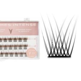 MANY BEAUTY Falsche Wimpern Cluster "Intense" 36 Stück - Einzelne Wimpern Extensions 8-16mm - Cluster Lashes für Wimpernverlängerung - V-Flechtung Künstliche Wimpern (CC, 12mm)