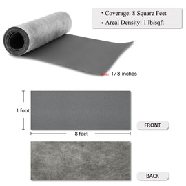 TroyStudio Mass Loaded Vinyl Sound Proof Barrier, 1 lb/sqft, 1 x 8 Feet MLV Insulation Sheet, Anti Vibration Deadening Soundproofing Material (1/8" Thick, 1 x 8 feet)