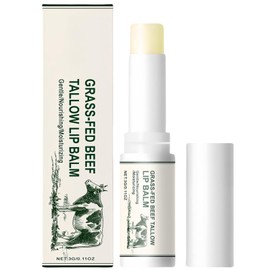 Beef Tallow Lip Balm,Lip Balms With Be/eswax and Vitamin E,Beef Tallow Balm Stick,Beef Tallow Balm for Skin,Lip Balm for Dry Cracked Lips,Long Lasting Lipstick,Lip Plumper,Essence Lip Gloss,Lip Care