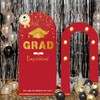Ruxion 2025 Graduation Arch Backdrop Stand Cover,5.6Ft,5.2FtRed Gold Round Top