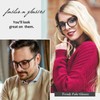 GQUEEN Fake Brille Ohne Stärke Damen Herren Nerdbrille UV400 Schwarz,PE2