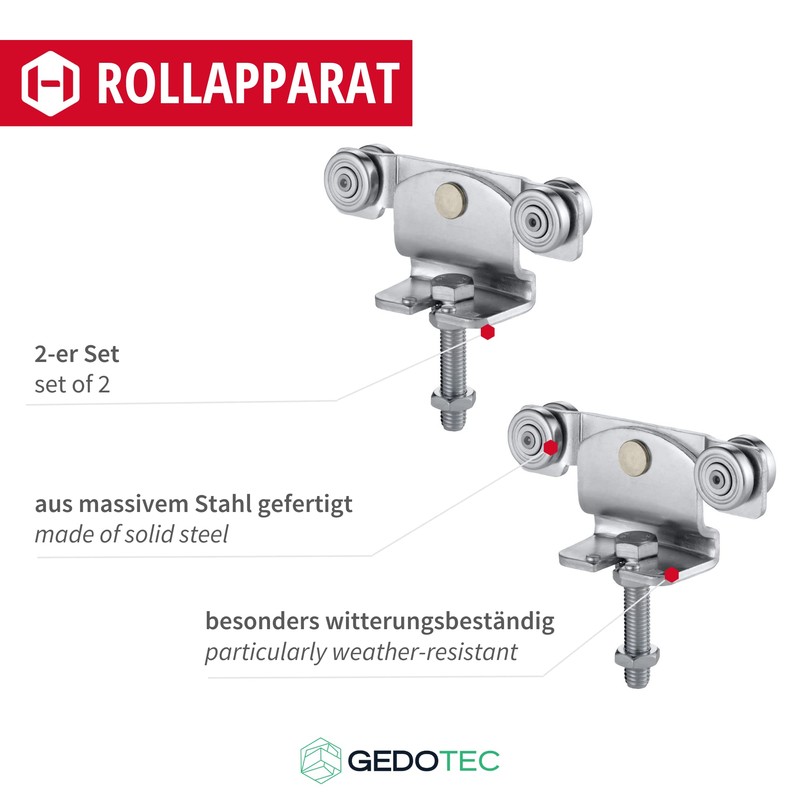 Gedotec Helm Agrar Rollapparat 171 Drive, Height-Adjustable, Double Pair for