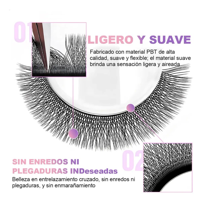 Masscaku Extensiones De Pestañas 5d W Shape 8-15mm Mix 0.07d