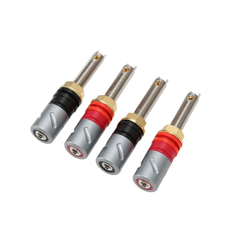 4 Pcs Banana Plug Connector Pure Copper 4mm Rhodium Plating