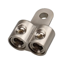 ZOOKOTO Classic Dual 2/0 Gauge Inputs to 5/16-Inch Ring Terminal Reducer Silver