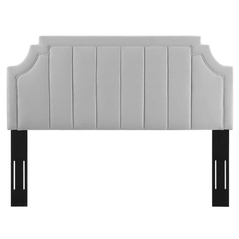 Modway Alyona Channel Tufted Performance Velvet Full/Queen Headboard in Light
