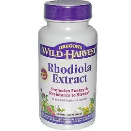 Oregon's Wild Harvest Rhodiola Supplement – Natural Adaptogen for Stress Relief, Energy & Mental Clarity – 60 Vegetarian Capsules for Balanced Mood & Endurance