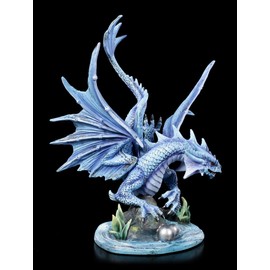 Anne Stokes Dragon Fantasy Figure - Adult Water Dragon Fantastic Creature and Gothic Decorative Figurine, Hand Painted, Includes Gift Box, H 25 cm