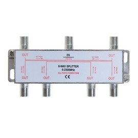 Universal 6-Way TV Coaxial Cable Splitter 5-2300MHz For RG6 RG59 TV Antenna Satellite HDTV