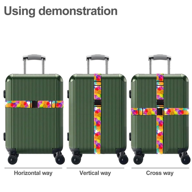 XiOiOiX Luggage Straps, TSA Approved, Easy Pack, Organized, Sunflower