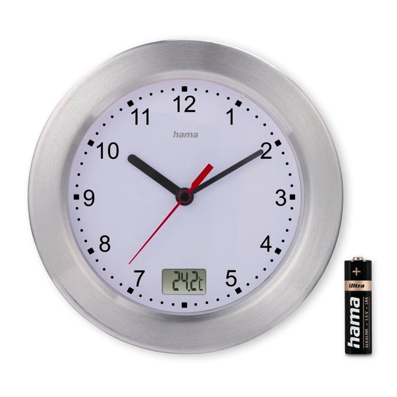 Hama Bathroom Clock (Bath Clock with Suction Cup, Clock with