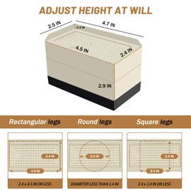 BONARRIOTT Dorm Bed Risers，Heavy Duty 3 Inch Furniture Risers for Sofa Table and Desk, Couch Lifts Risers Elevation in Heights 1.5 or 3 Inch,Support Up to 1,300 Lbs(4 Pack,Beige)