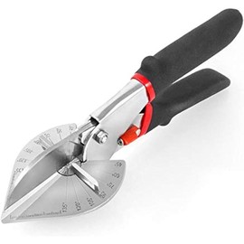 Multi Angle Miter Shear Cutter Hand Tools,45-135 Degree Adjustable Angle Scissors Trim Shears Tools for Vinyl Wood Molding Trim, 2 Extra Spare Blades Included Philoch - Color: Shear Cutter Hand Tools