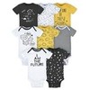 Gerber unisex-baby 8-pack Short Sleeve Onesies Bodysuits, Star, 12 Months