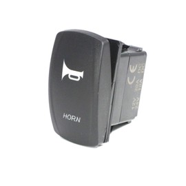 X-Haibei 2 Position Horn Momentary Rocker Switch (On) Off 12V 24V Spst Blue LED 5 Pin Waterproof for Car Boat Truck