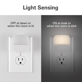 Lights by Night LED Night Light, Plug-in, Dusk to Dawn Sensor, Home Decor, Compact, Mood Lighting, Ambient Lighting, Ideal for Kids, Adults, Bedroom, Bathroom, Kitchen, Hallway, 58802, 6 Pack, White