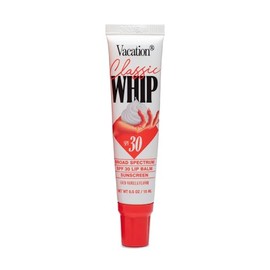 Vacation® Classic Whip Lip Balm, Protector Solar de Amplio Espectro SPF 30, Sabor Coco-Vainilla, 15 ml