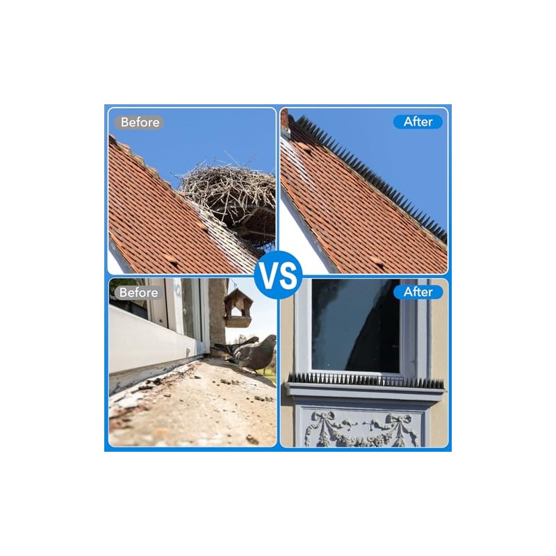 BORHOOD Bird Spikes, 20 Pack Pigeon Deterrent for Small Birds