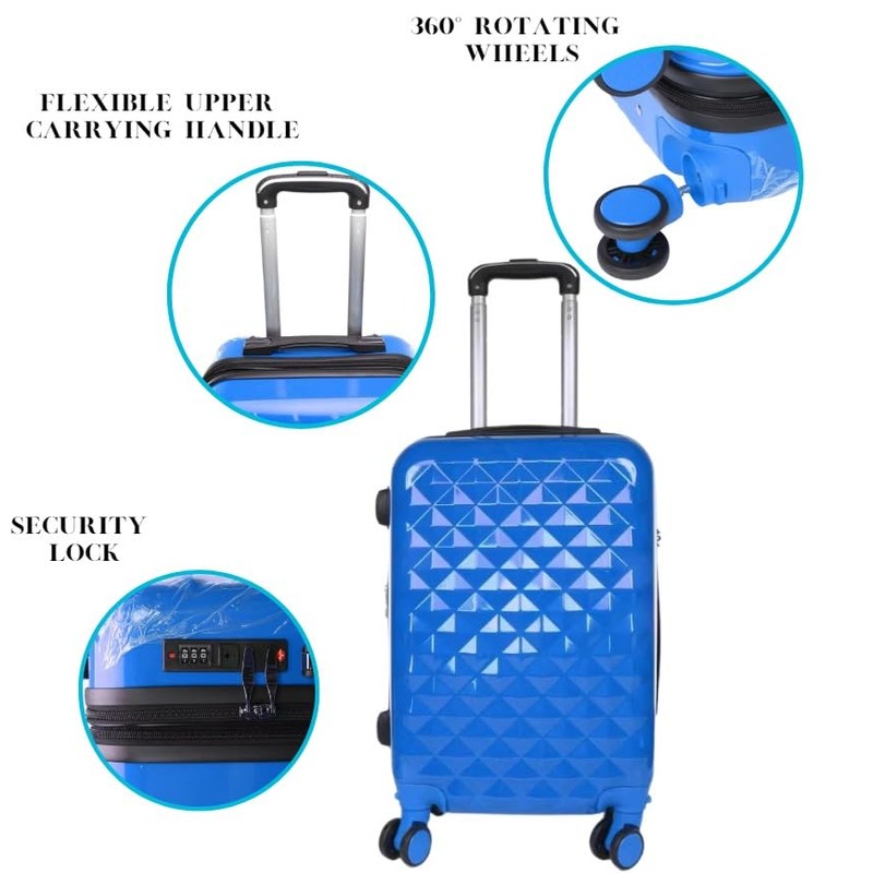 SIAM'S Hardside Expandable Spinner Wheel,Luggages, Teal, 20" Carry-On (BLUE)